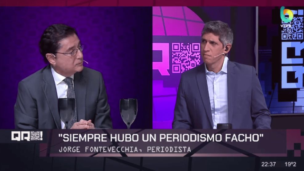 Jorge Fontevecchia en el piso de "QR"