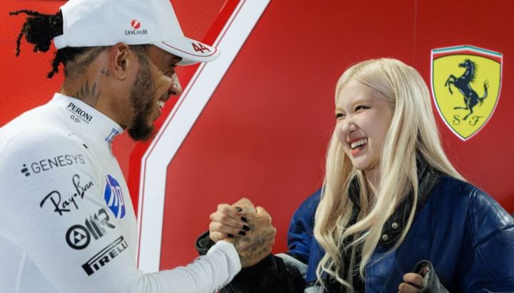 El reencuentro de Rosé y Lewis Hamilton tras el GP de Miami de la F1 2025 que encantó en la red