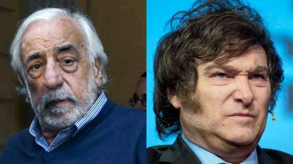 El secretario general de la UTA, Roberto Fernández y el presidente Javier Milei