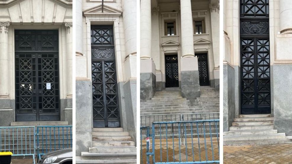 El TSJ blindó Tribunales 1: cerró todos los ingresos, sólo se accede por el estacionamiento con guardia polici...