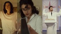 Margaret Qualley, Aubrey Plaza y Chris Evans