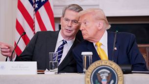 Scott Bessent and Donald Trump.