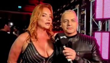 Ángel de Brito y Nancy Pazos en la fiesta de LAM