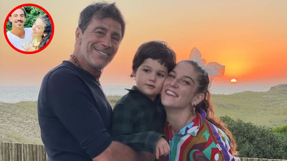 Nicolás Repetto junto a Juana Repetto y su hijo