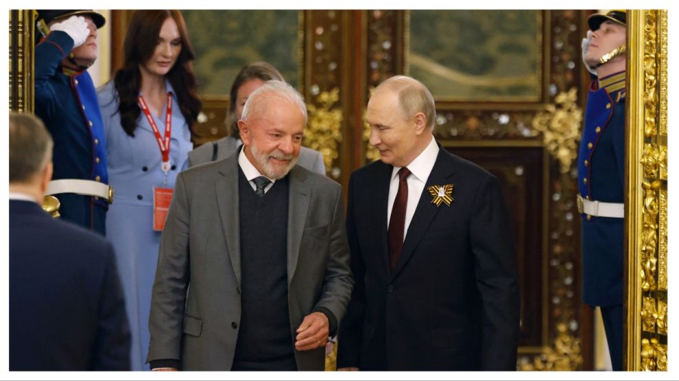 Lula Da Silva con Putin en el Día de la Victoria