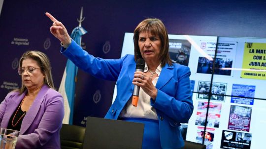 La ministra de Seguridad, Patricia Bullrich