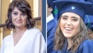 Elena, la hija de María Laura Santillán, se graduó en Estados Unidos