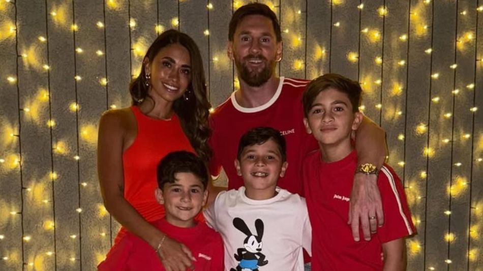 Antonela Roccuzzo, Lionel Messi, Thiago Messi, Mateo Messi, Ciro Messi