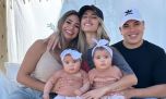 Juli Poggio le puso sus "primeros tacones" a las hijas gemelas de Daniela Celis y Thiago Medina