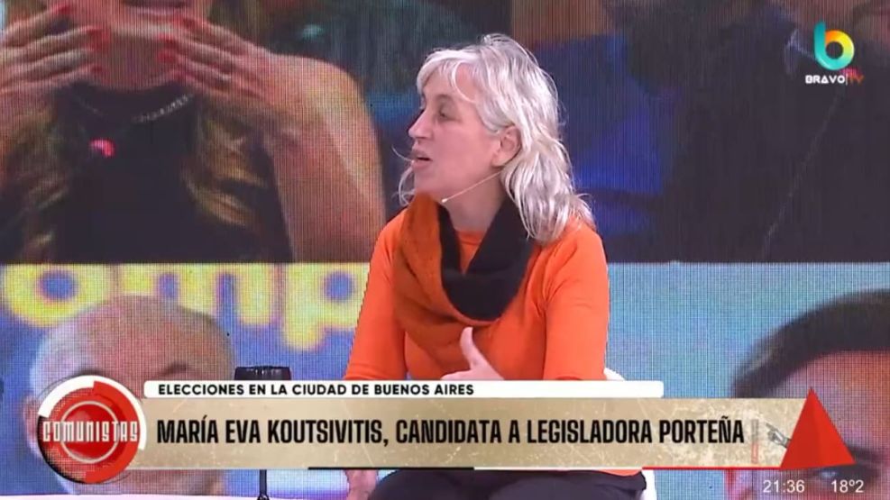 María Eva Koutsovitis en el piso de Comunistas