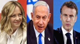 Meloni, Netanyahu y Macron 20250515