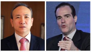 Wang Wei, embajador chino en la Argentina; y Mauricio Claver-Carone, enviado de Estados Unidos para América Latina.