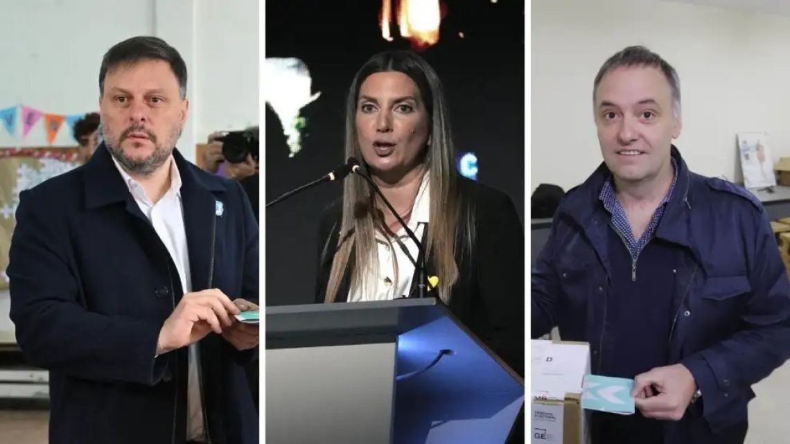 Candidates for the Buenos Aires City legislative elections: Leandro Santoro, Silvia Lospennato, Manuel Adorni.