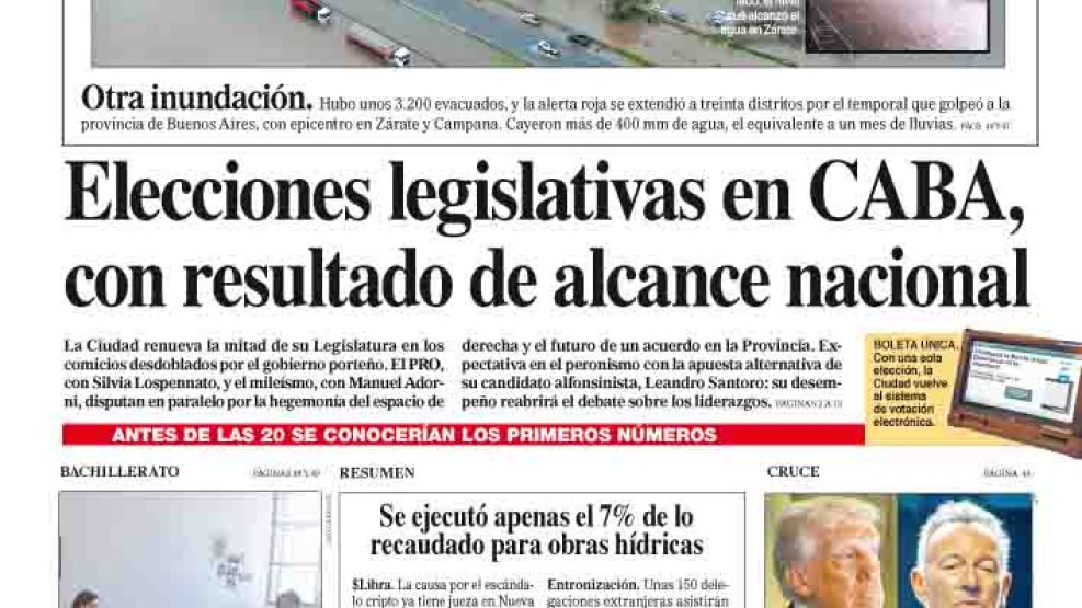 La tapa del Diario PERFIL del domingo 18 de mayo de 2025