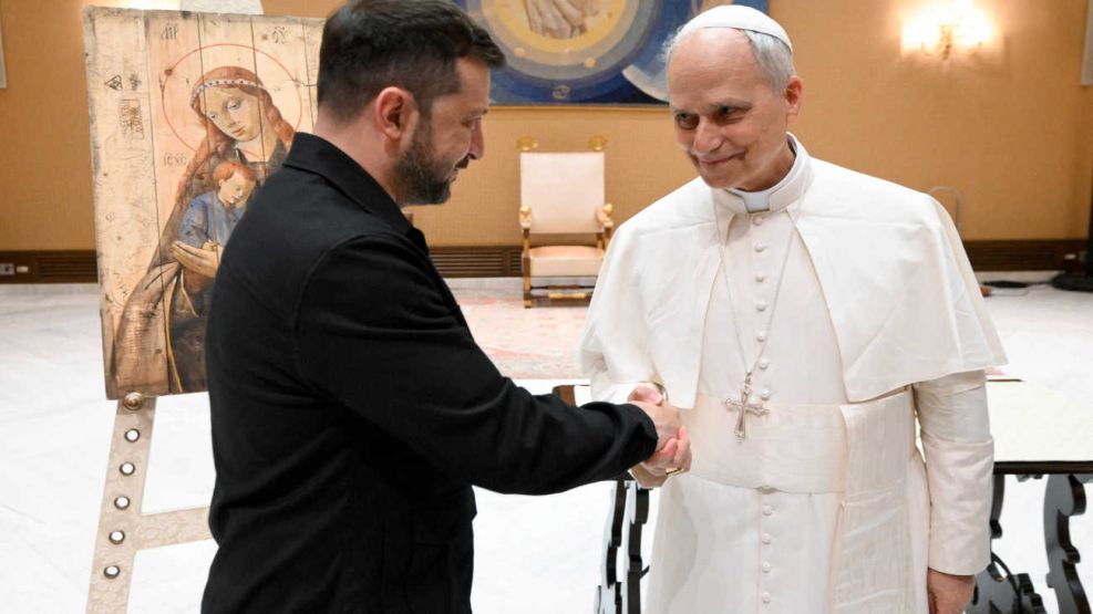 León XIV y Volodymyr Zelensky 20250518