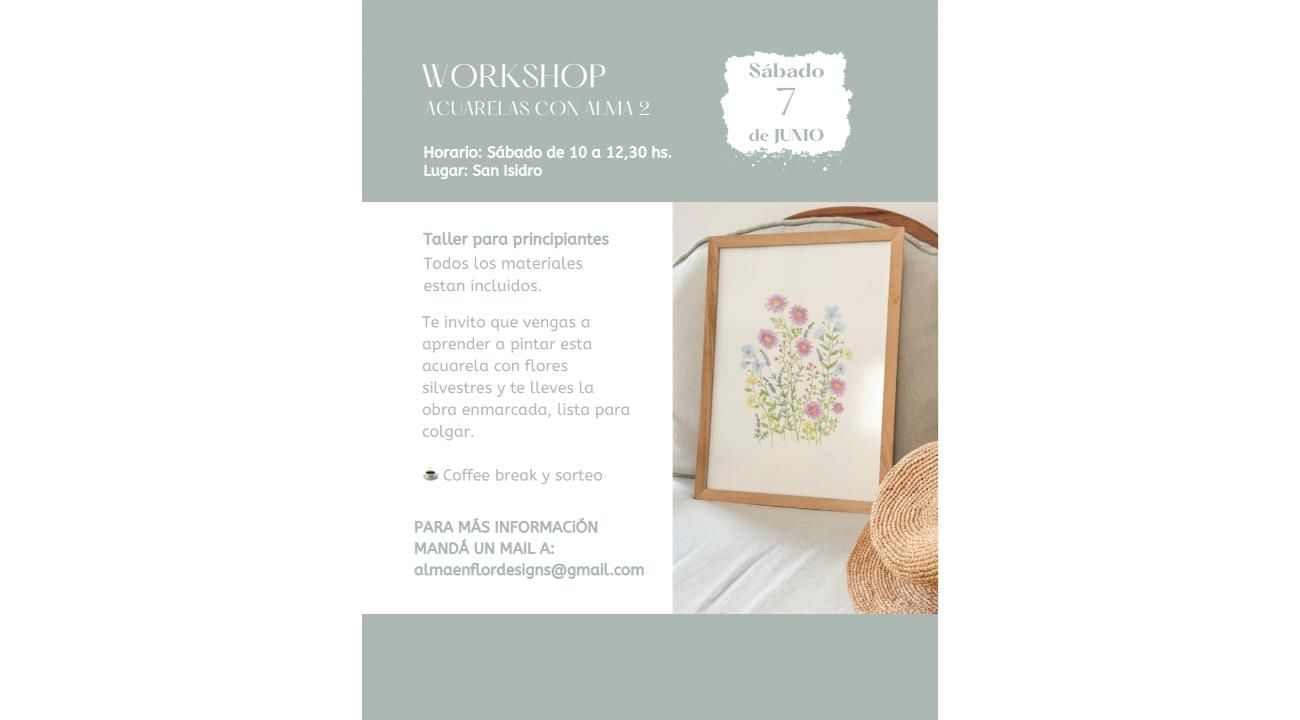 Workshops de acuarela: una experiencia creativa para desconectar, disfrutar y llevarte tu obra enmarcada.