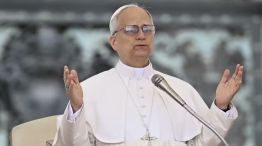 El papa León XIV durante su primera audiencia general