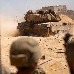Imagen publicada por las Fuerzas de Defensa de Israel (FDI) de las tropas israelíes operando en la Franja de Gaza. | Foto:Xinhua/FDI