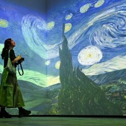 Una mujer observa una exhibición en la exposición titulada "De Corot al Impresionismo: Una paleta fluida" en el Museo Provincial de Hubei, en Wuhan, en la provincia de Hubei, en el centro de China. La exposición presenta 66 óleos de la colección del Museo de Bellas Artes de Reims, Francia. | Foto:Xinhua/Du Zixuan