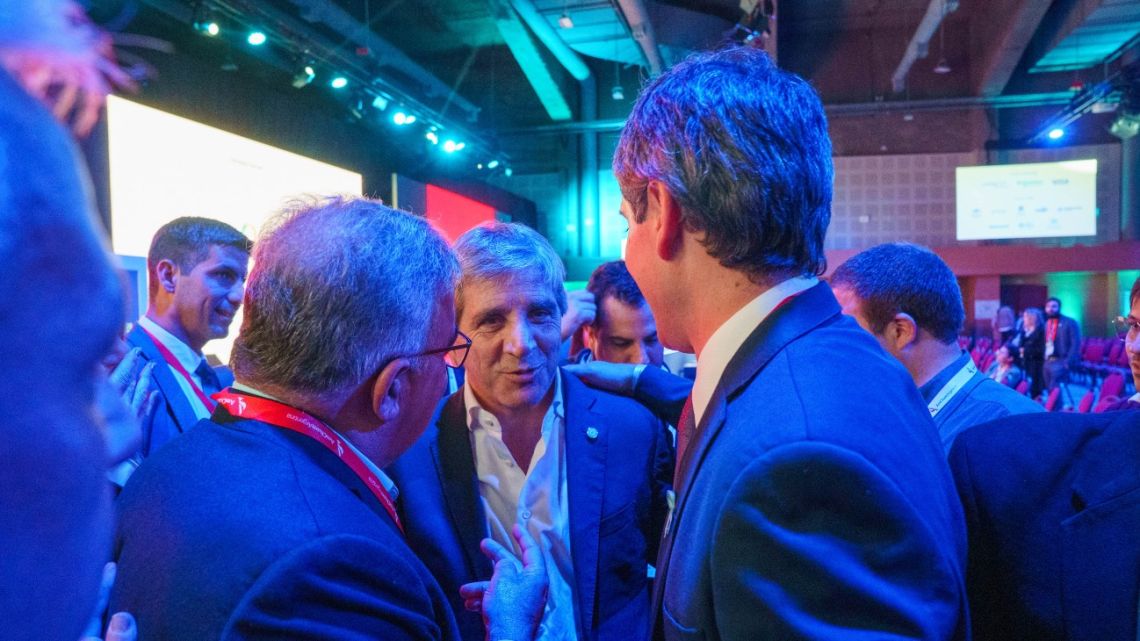 Economy Minister Luis Caputo at the AmCham 2025 Summit in Buenos Aires.