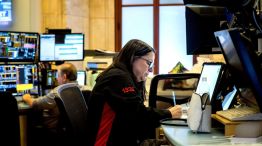Traders On The Floor Of The NYSE Ahead Of Trump Tariff Announcement