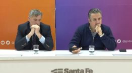 Los ministros de Economía, Pablo Olivares, y de Justicia y Seguridad, Pablo Cococcioni, anunciaron medidas antilavado en Santa Fe