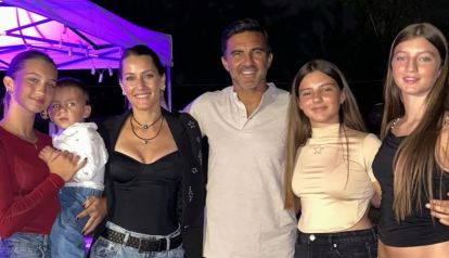Mica Viciconte, Fabián, Indiana, Allegra, Sienna y Luca Cubero