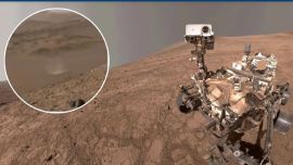 La imagen del torbellino de polvo marciano en la selfie del Perseverance.ostal