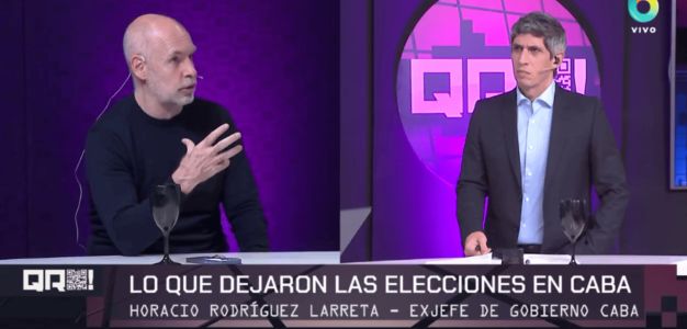 Horacio Rodríguez Larreta en el estudio de QR