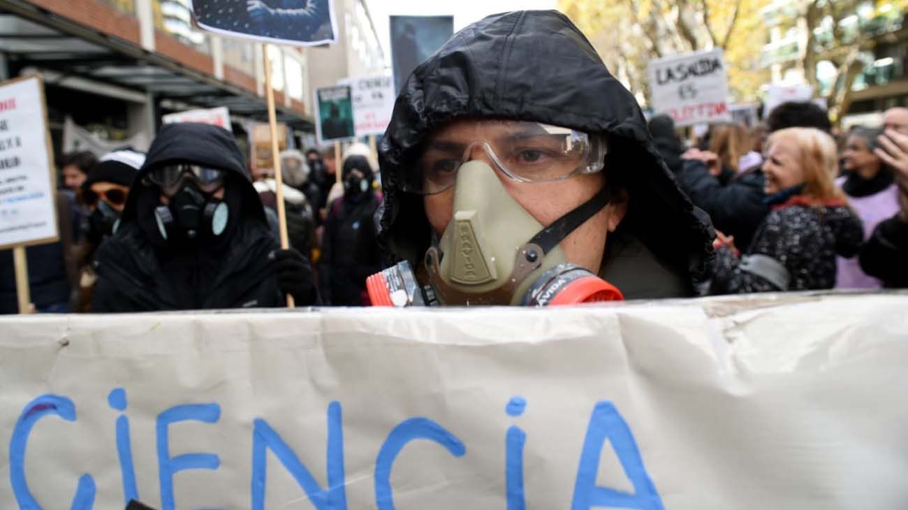 Científicos contra el ajuste en el Polo Científico.