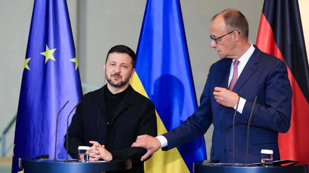 Volodymyr Zelenskiy and Friedrich Merz in Berlin on May 28