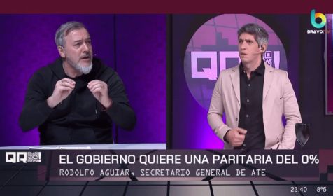 Rodolfo Aguiar, secretario general de ATE, en el piso de QR