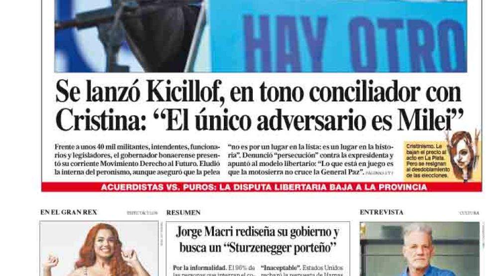 La tapa del Diario PERFIL del domingo 1° de junio de 2025