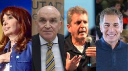 Cristina Kirchner, José Luis Espert, Sergio Massa y Diego Santilli