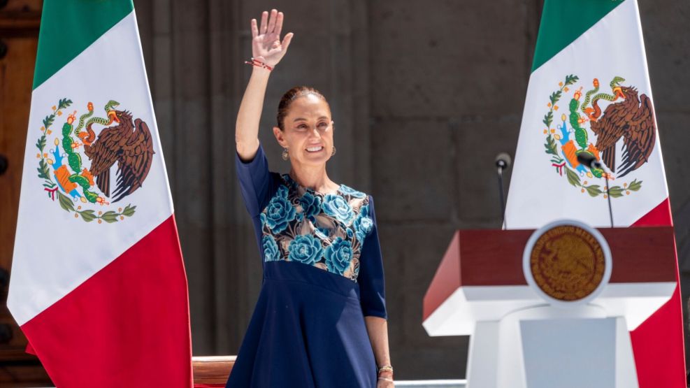 President Sheinbaum Delivers Address To Announce Trump Countermeasures At Zocalo