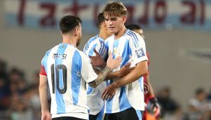 Messi y Nico Paz
