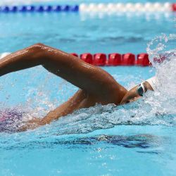 Leo Peláez compite en las eliminatorias de los 400 m estilo libre masculino, día cuatro del Campeonato Nacional Toyota en indianápolis. Foto de Maddie Meyer / AFP | Foto:AFP