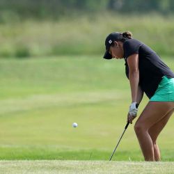 Alexa Pano, de Estados Unidos, ejecuta su tercer golpe en el cuarto hoyo durante la primera ronda del ShopRite LPGA Classic en Nueva Jersey. Foto de Isaiah Vazquez / AFP | Foto:AFP