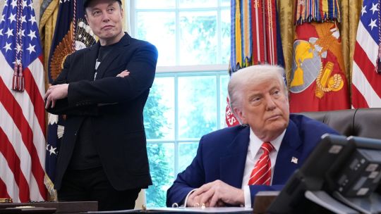 President Trump Holds Press Conference With Elon Musk in White House's Oval Office