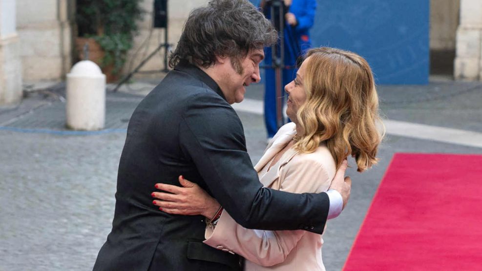 Meloni y Milei en Italia 20250606