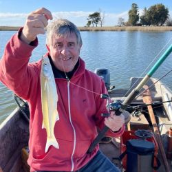 La pesca se hace embarcados, y en estos momentos, paga bien los aparejos del tipo paternóster, en una laguna que llega en sectores a los 3,5 m. de profundidad. 