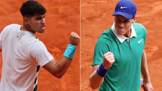 Jannik Sinner vs Carlos Alcaraz, por la final de Roland Garros