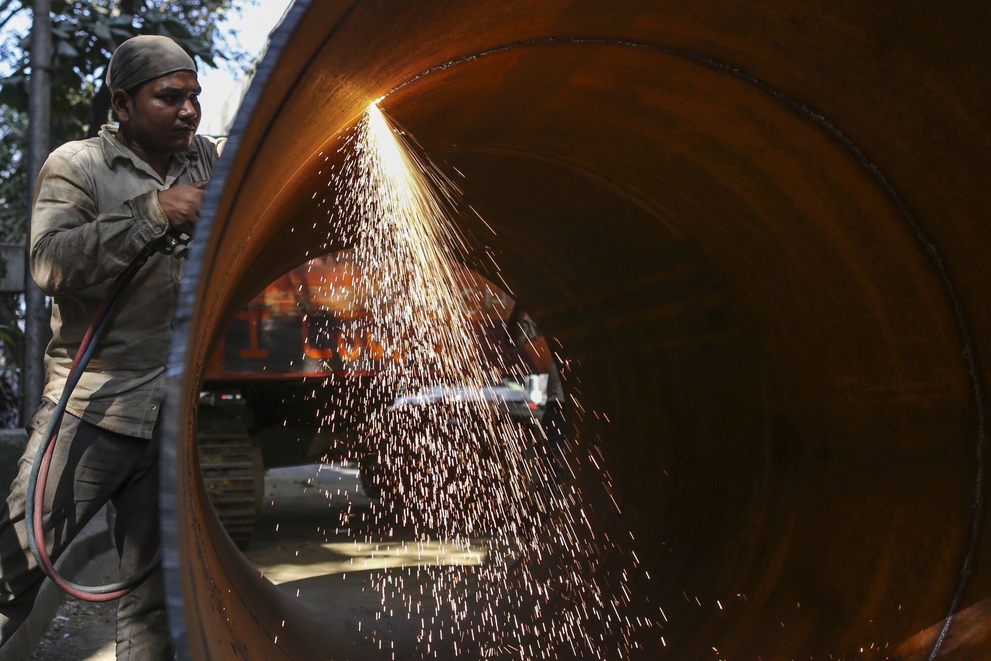 A construction site in the Parel area of Mumbai