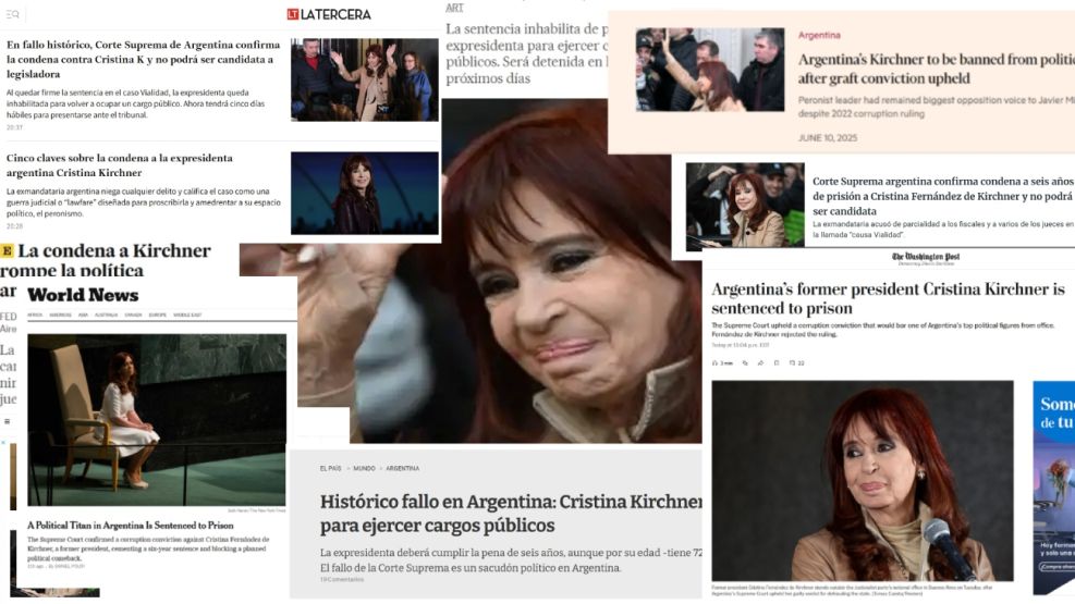 Cobertura internacional de la condena a Cristina Kirchner