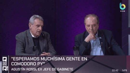 Agustín Rossi y Carlos Heller en el piso de QR