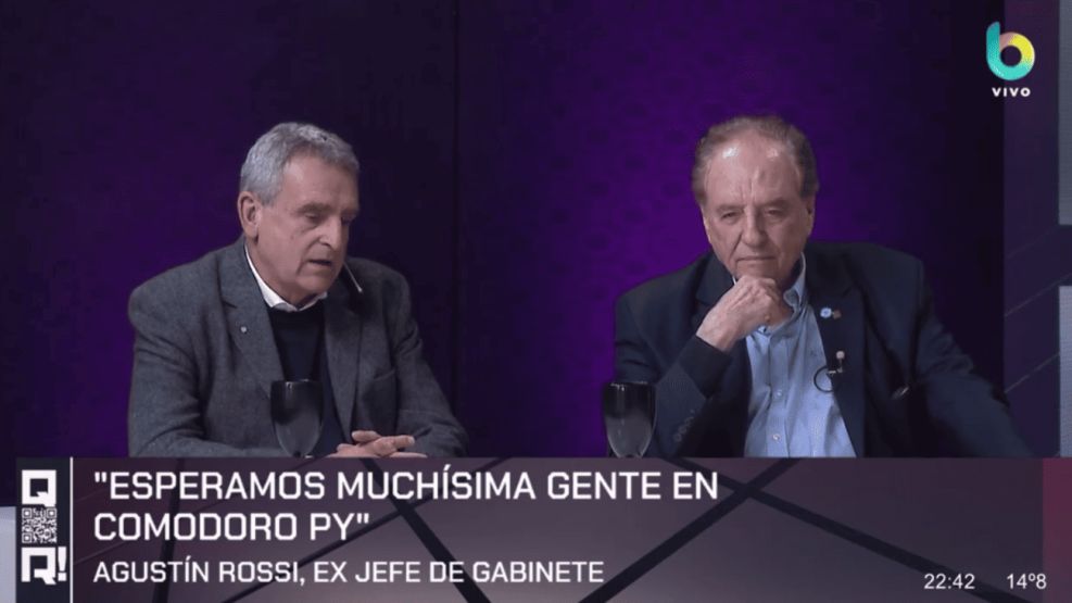 Agustín Rossi y Carlos Heller en el piso de QR