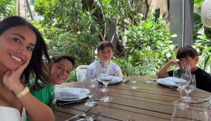 Antonela Roccuzzo y sus hijos