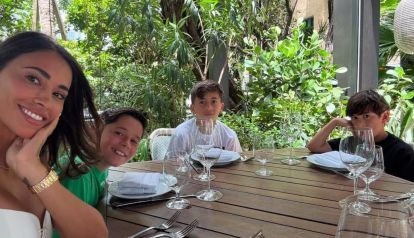 Antonela Roccuzzo y sus hijos