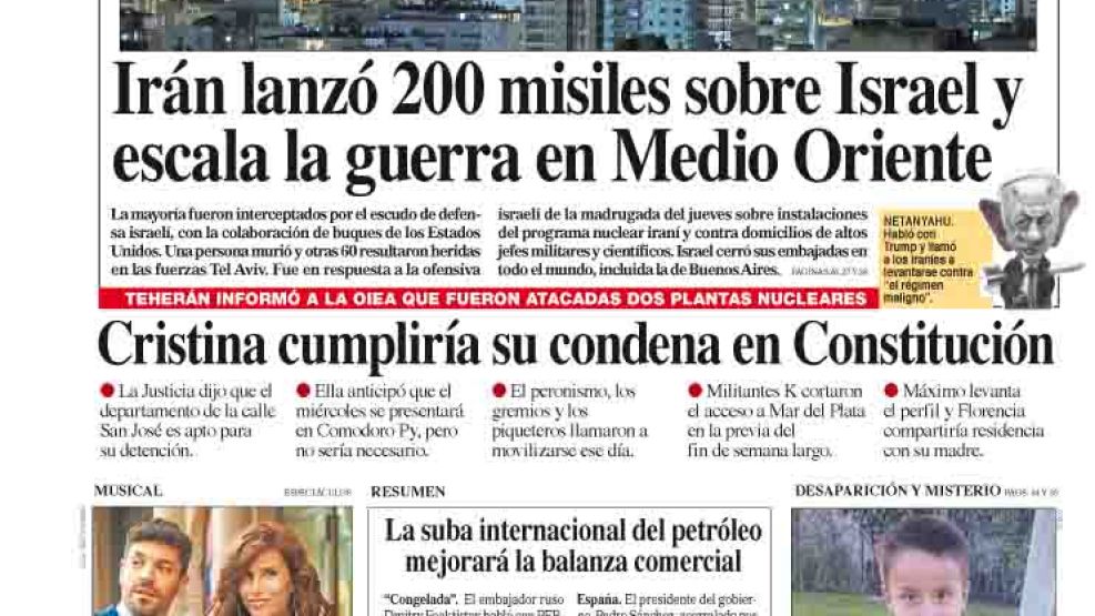 La tapa del Diario PERFIL del sábado 14 de junio de 2025