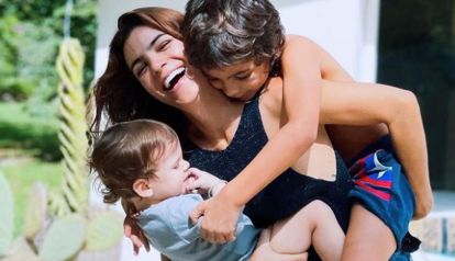 Agustina Cherri y sus hijos